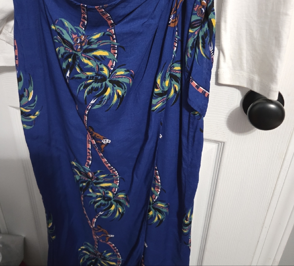 (1)Talbots Navy Palm-Print Sarong Wrap & Top Nwt Tol - Picture 4 of 6